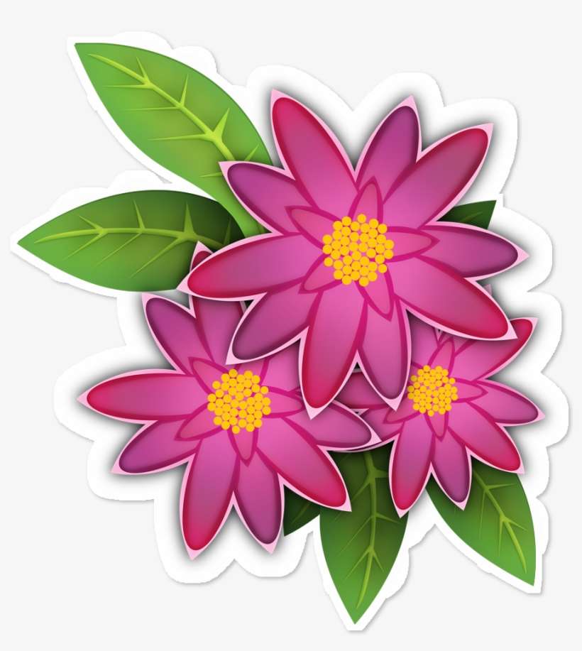 Adesivo Flores De Renata Leite Lins - Flower Drawing With Color, transparent png download