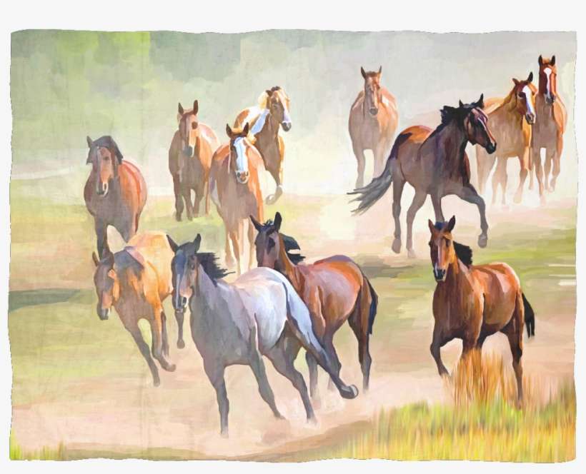 Fotoprint: Horses Running During Roundup, Montana,, transparent png download
