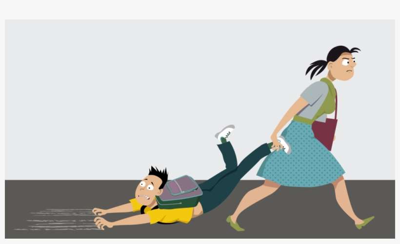 How To Have A Happy Academic Year With Happy Children - Kid Being Dragged To School, transparent png download