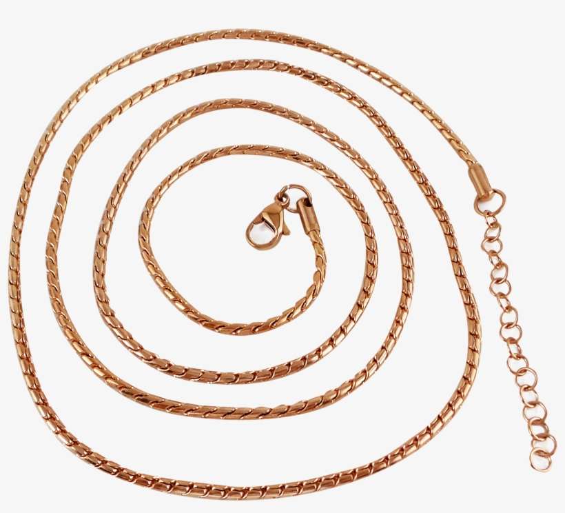 Stainless Steel Rose Gold Plated Snake Ball Chain 80cm, transparent png download