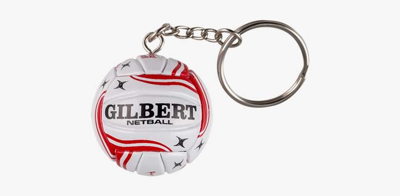 Gilbert Netball Keyring - White And Red Mitre Netball, transparent png download