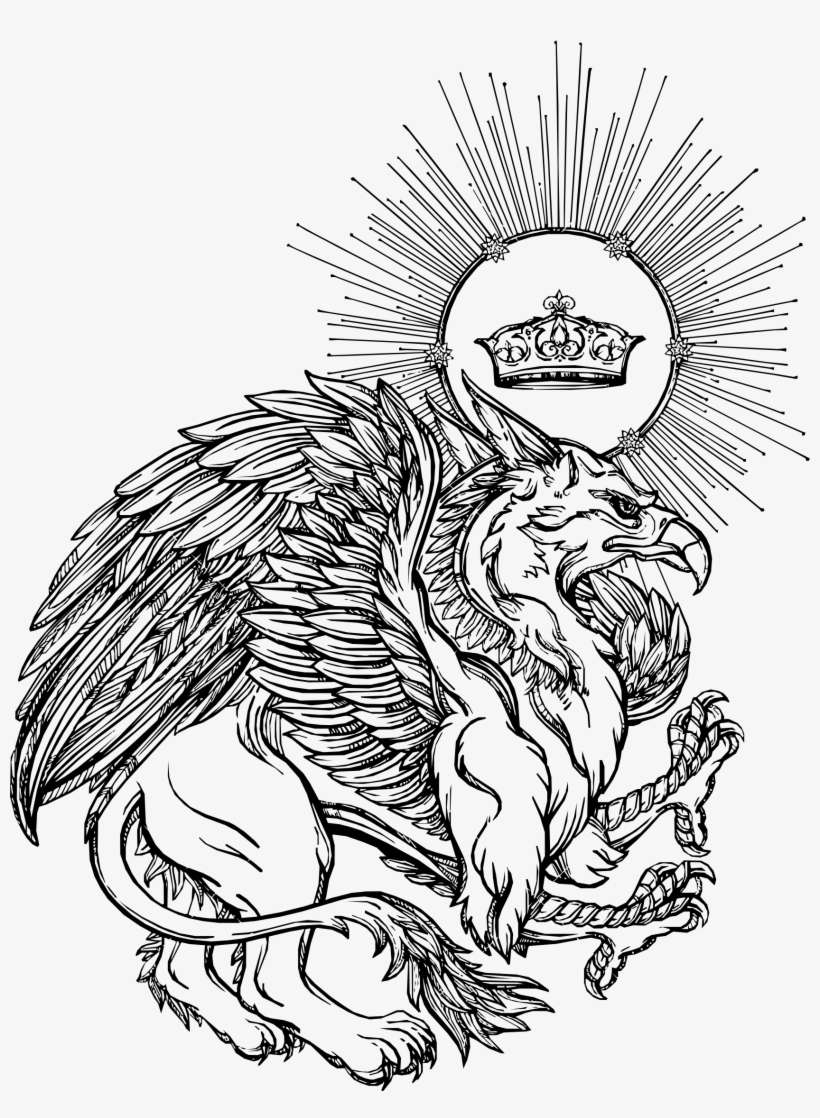 Big Image - Black And White Mythical Creature, transparent png download