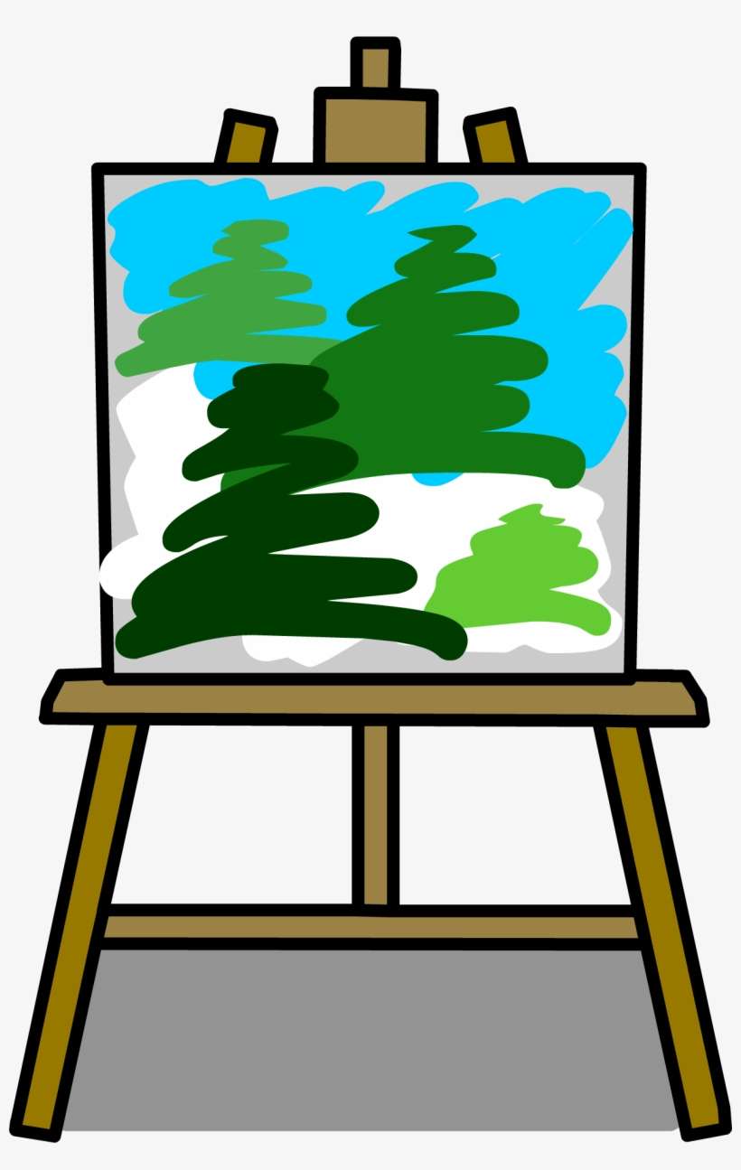 Easel Sprite 002 - Caballete Con Lienzo Dibujo, transparent png download