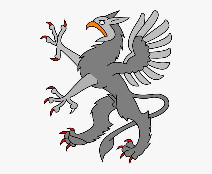 Griffin Grey Clip Art - Griffin Heraldry, transparent png download
