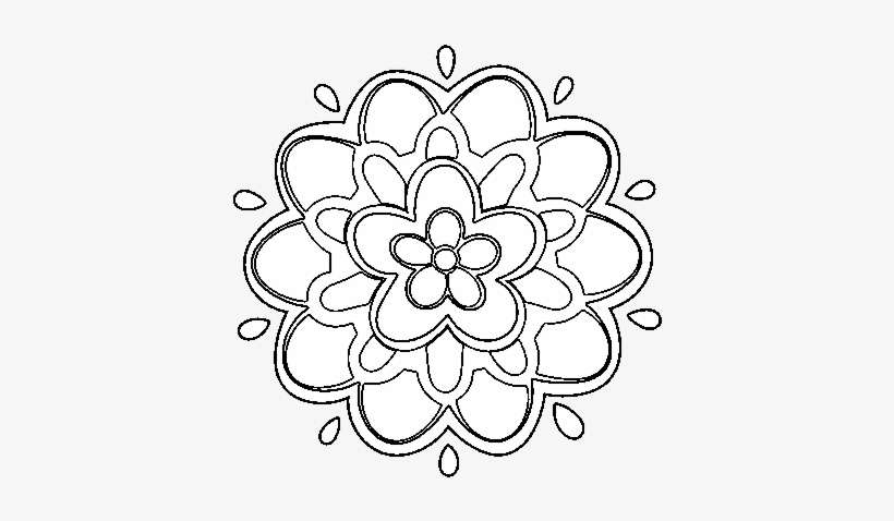 Drawing Flowers Mandalas 72 - Circle, transparent png download
