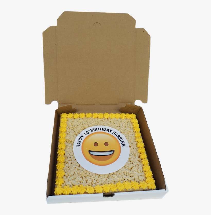 Rice Krispy Emoji Birthday Cake - Smiley, transparent png download