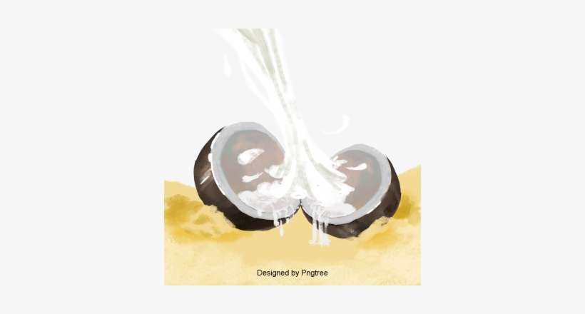 Cartoon Hand Painted Coconut Design, Cartoon, Hand - Computed Tomography, transparent png download