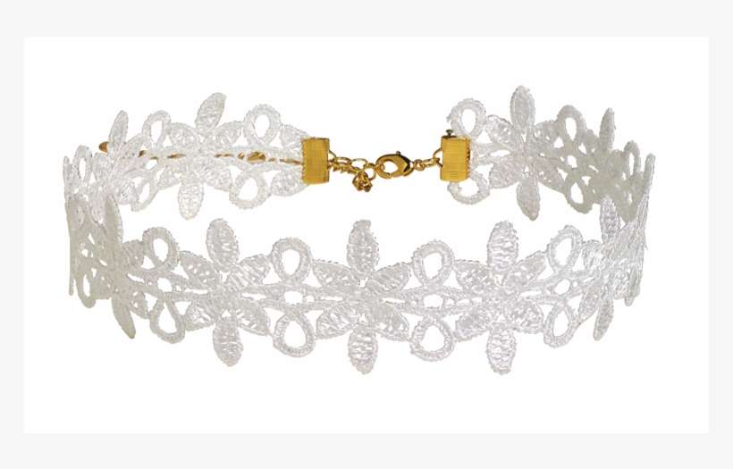 White Floral Lace Choker Jpg Freeuse Library - White Lace Choker Png, transparent png download