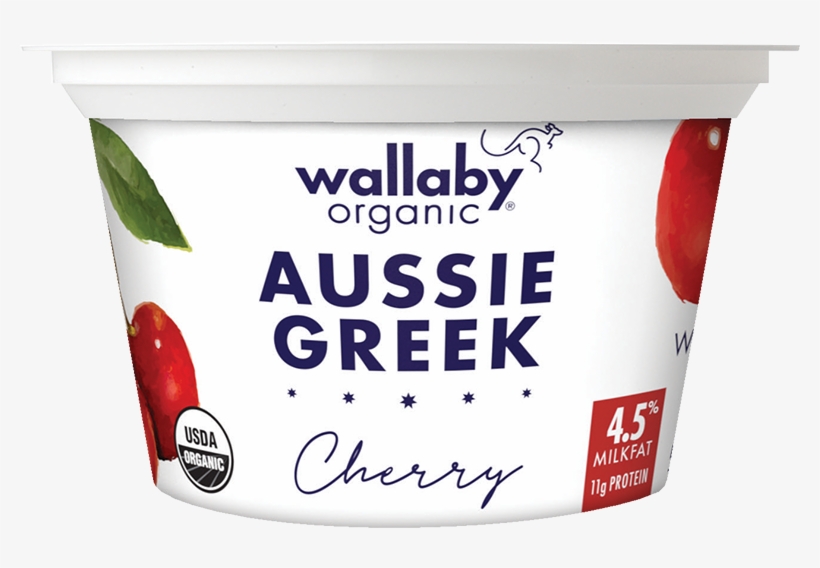 Wallaby Cherry Organic Whole Milk Greek Yogurt - Wallaby Greek Yogurt, transparent png download