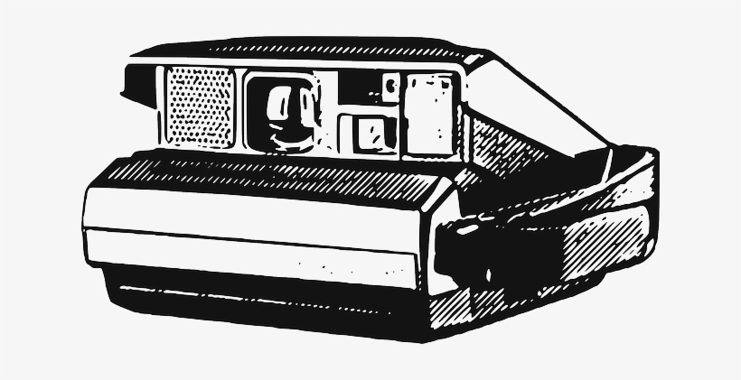 Polaroid, Camera, Photo, Picture - Camera Draw Clipart Black And White Png, transparent png download