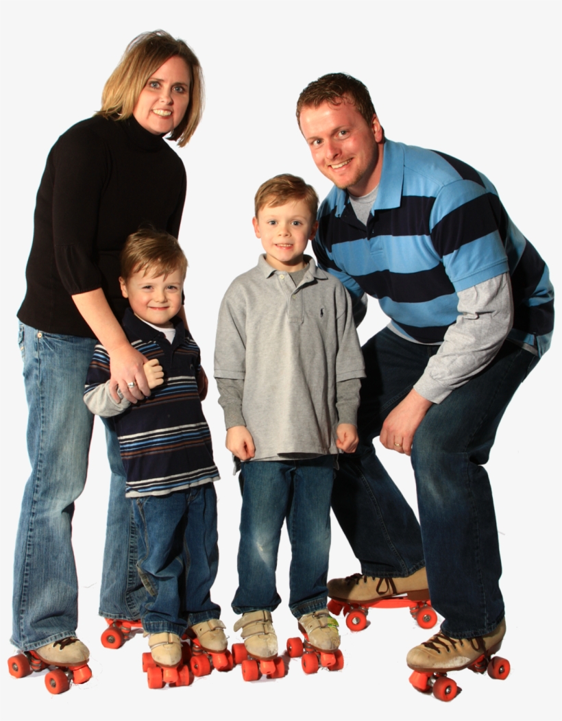 Family Of 4 - Family Roller Skating, transparent png download
