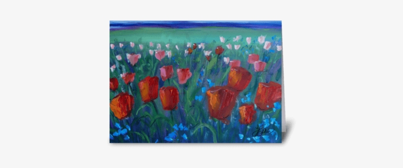 Tulip Bed Greeting Card - Tulip, transparent png download