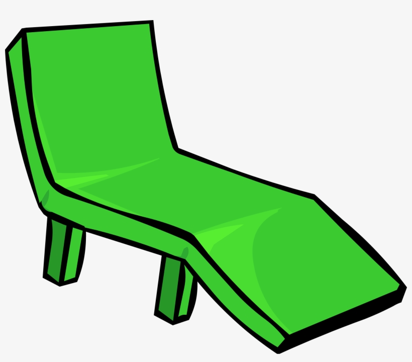 Green Deck Chair - Club Penguin Lounge Chair, transparent png download