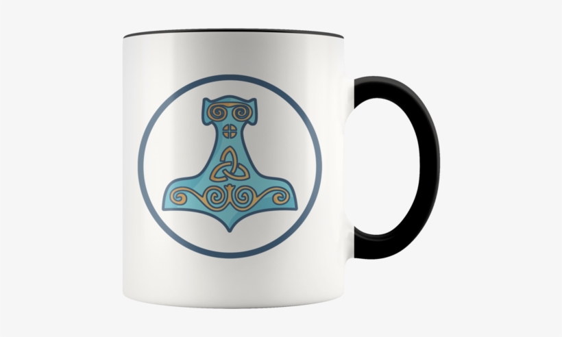 Thors Hammer Mjolnir Wiccan, Greek Myth Spiritual Symbol - Mug, transparent png download