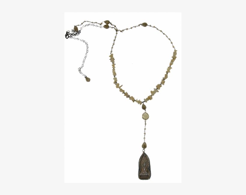 Rutilated Quartz, Amulet From Tibet, Rhodium Over Sterling - Necklace, transparent png download