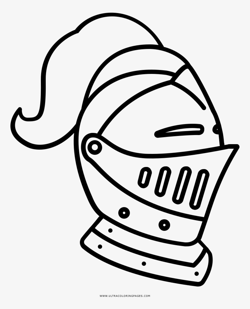 Knight Helmet Coloring Page - Dibujos De La Edad Media PNG Image |  Transparent PNG Free Download on SeekPNG