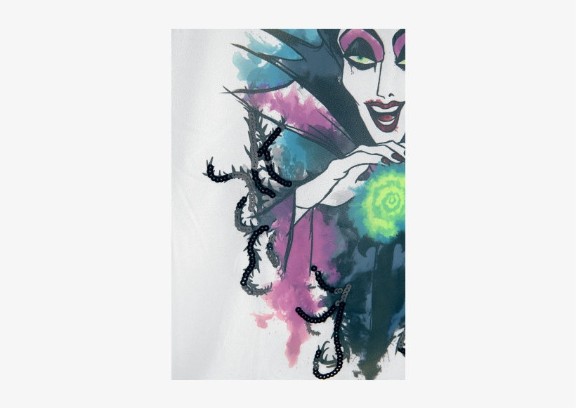 Ausvvli Maleficent Langarmshirt Grau Meliert/weiß 60% - Illustration, transparent png download