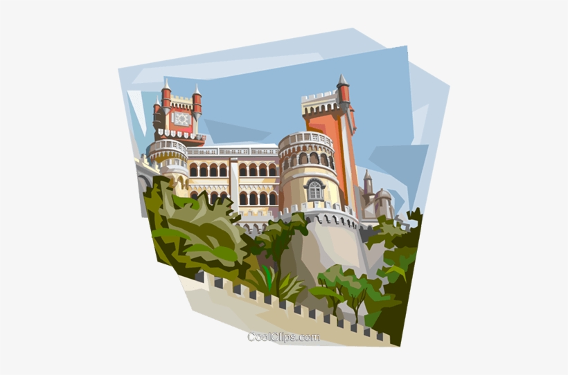 Portugal Sintra Pena Palace Royalty Free Vector Clip - Palácio Da Pena Png, transparent png download