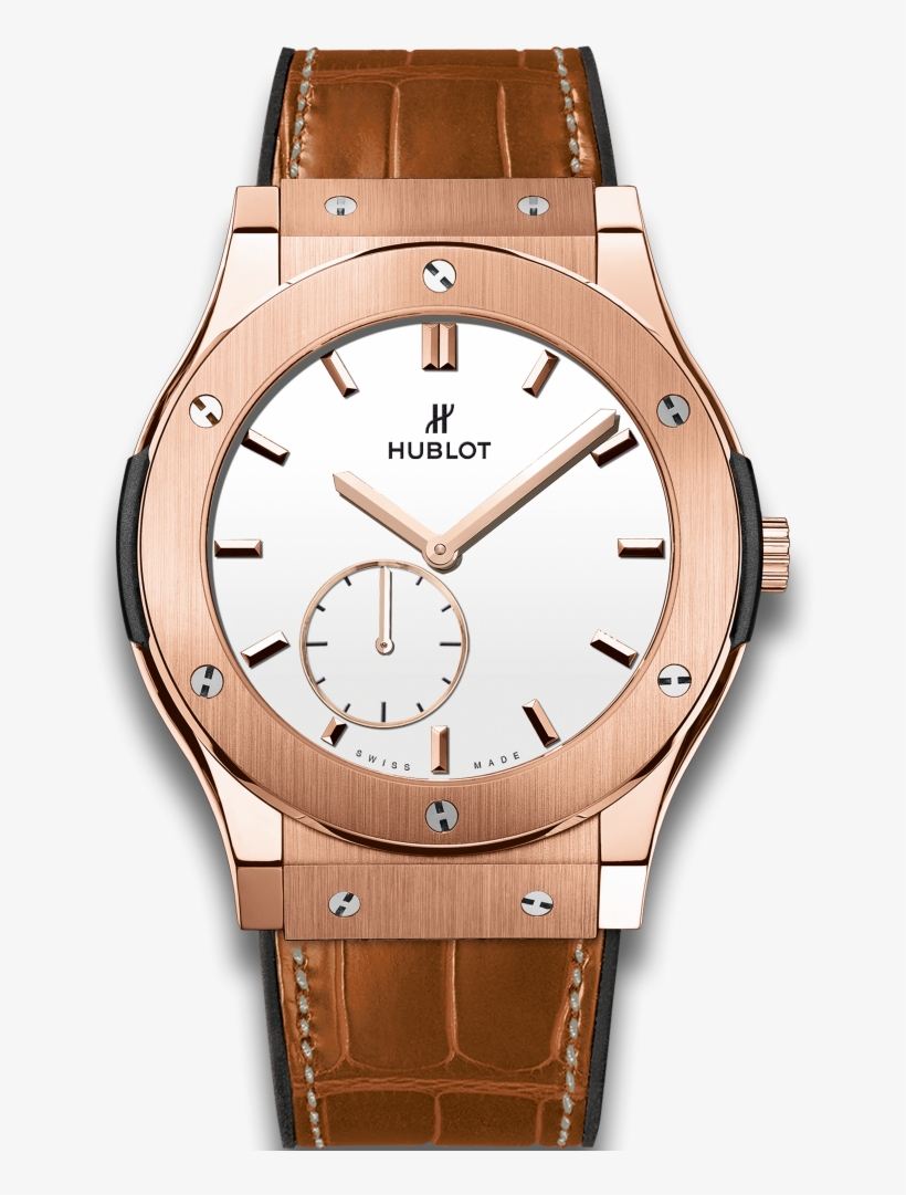 Classic Fusion Ultra-thin King Gold White Shiny Dial - Hublot Ultra Thin Gold, transparent png download