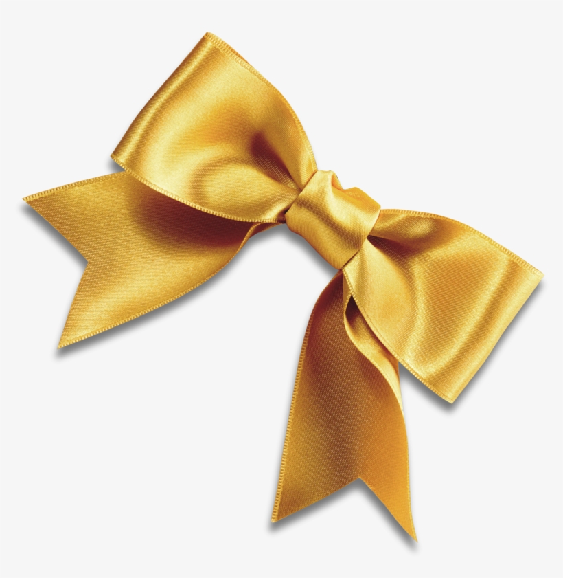 Gold Ribbon Bow Png Png Black And White Download - Gold Ribbon Knot Png, transparent png download