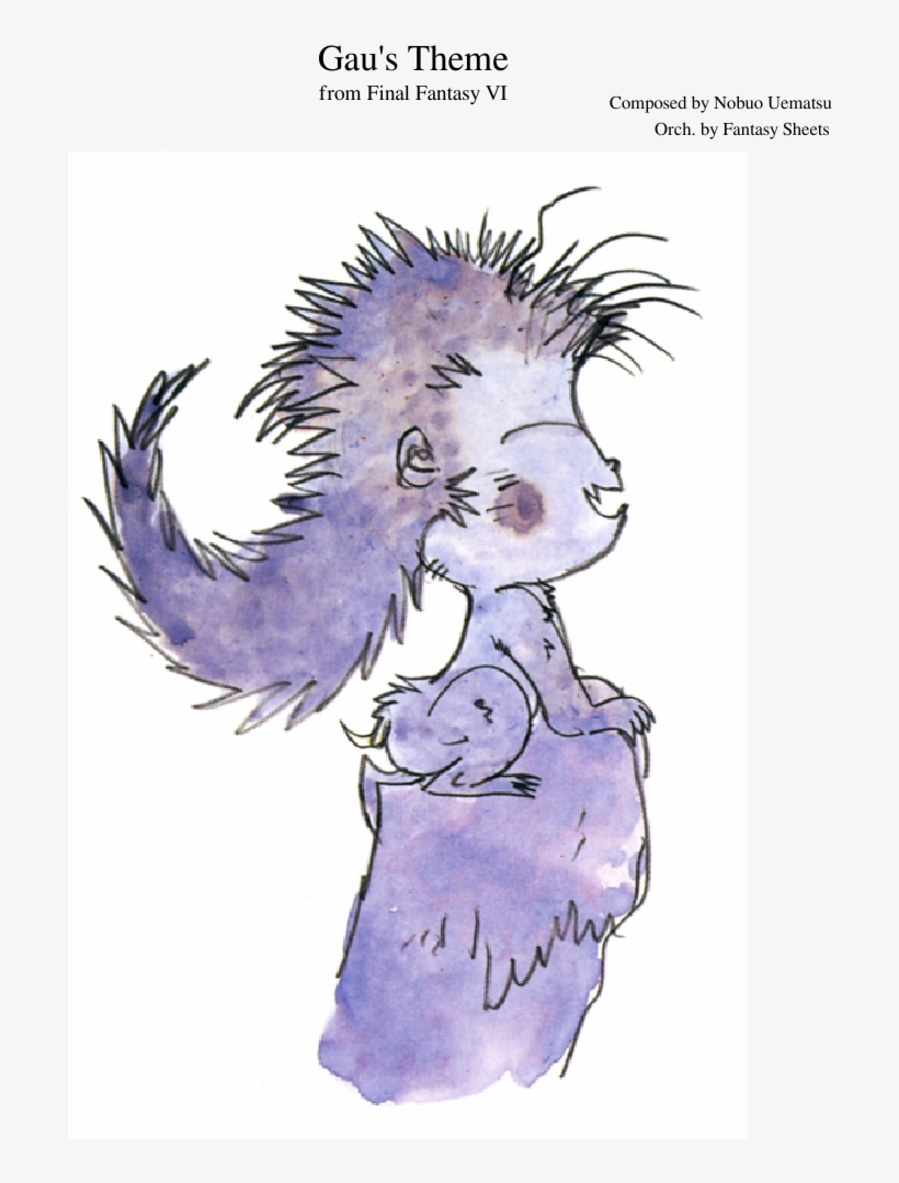 Gau's Theme Sheet Music Composed By Composed By Nobuo - Yoshitaka Amano, transparent png download