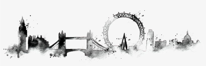 Clip Art Black And White Download Skyline Poster Watercolor - Skyline London Poster, transparent png download