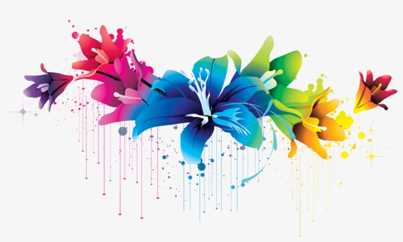 Colorful Flower Vector Clipart Png - Colorful Flower Png, transparent png download