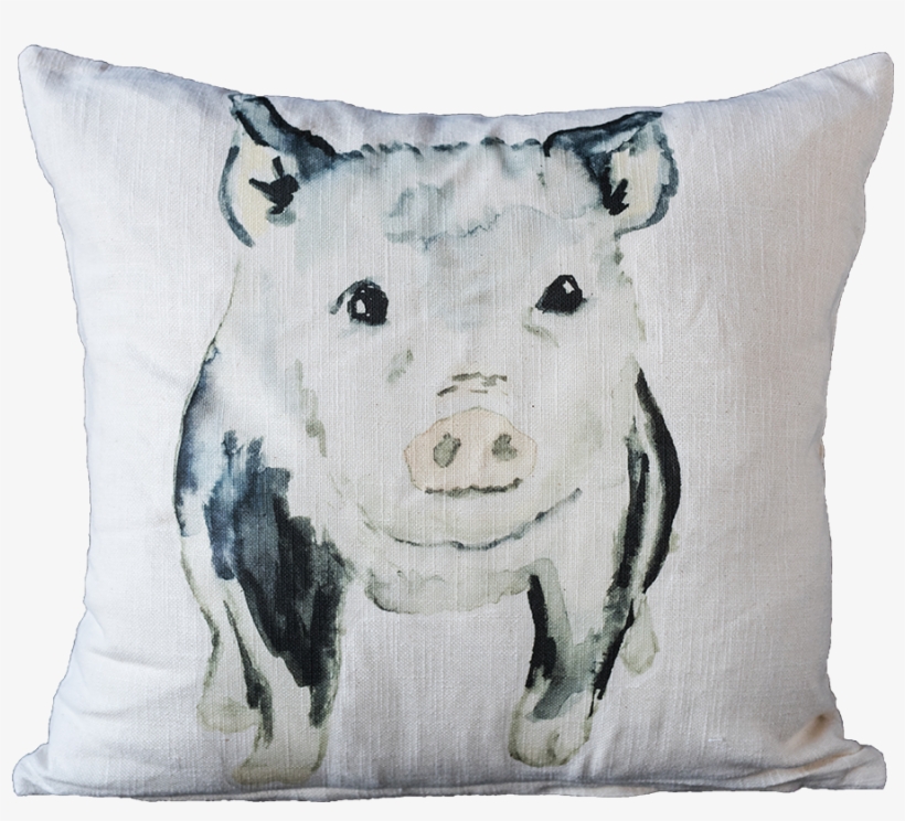 Original Watercolor Pig - Cushion, transparent png download
