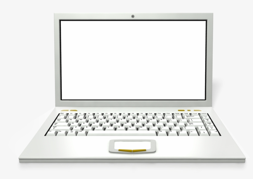 White Lap-top Computer With Screen Up - Laptop Clip Art, transparent png download