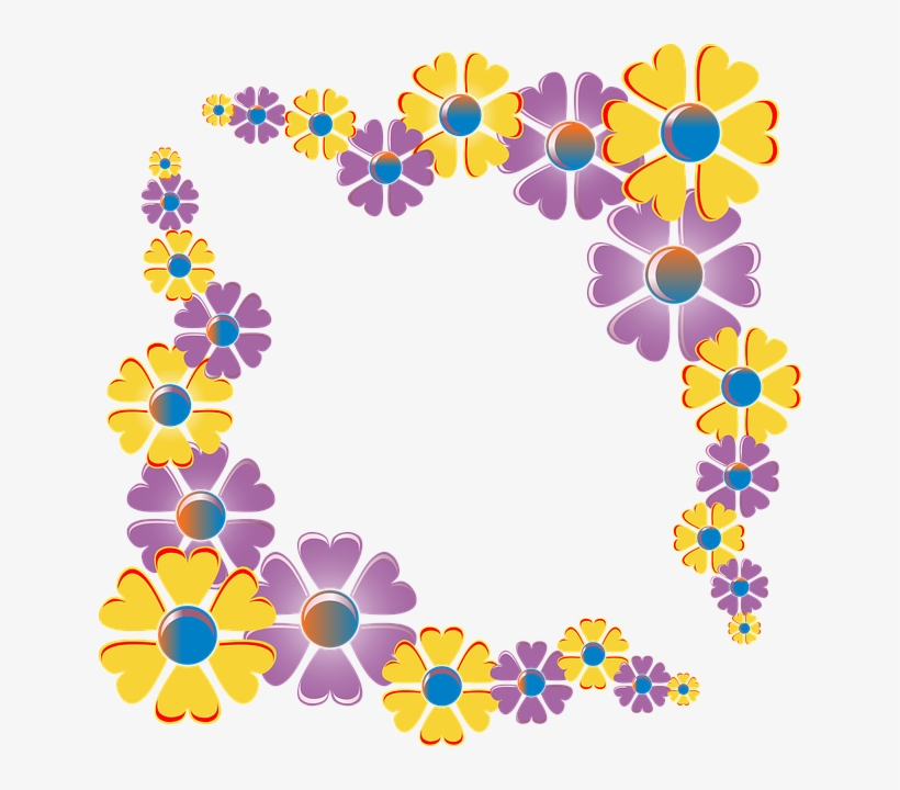 Big Flower Corner Design, transparent png download