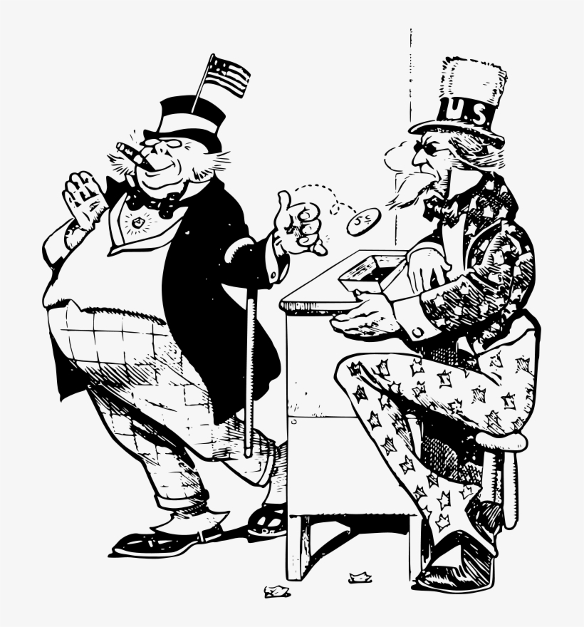 Uncle Sam Tax Political Cartoon, transparent png download