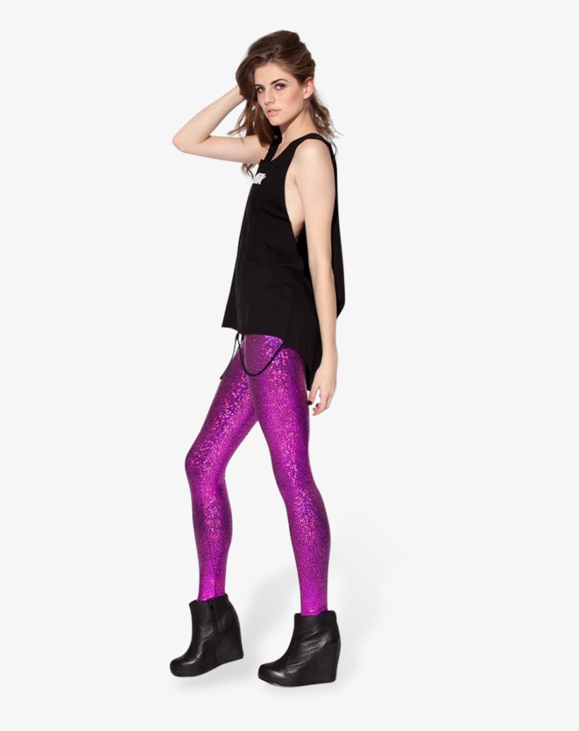 Black Milk Clothing Shattered Glass Fuchsia Leggings - Leggings, transparent png download