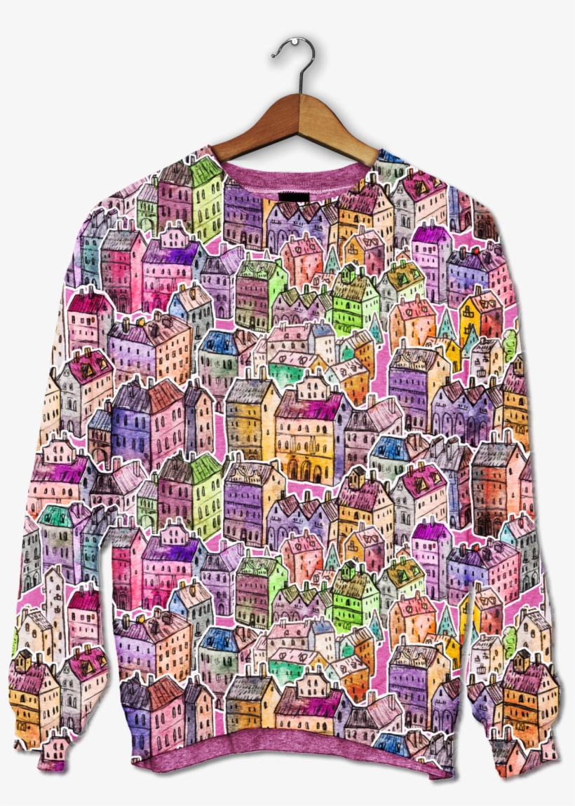 Watercolor Architectural Patterns - Sweatshirt, transparent png download