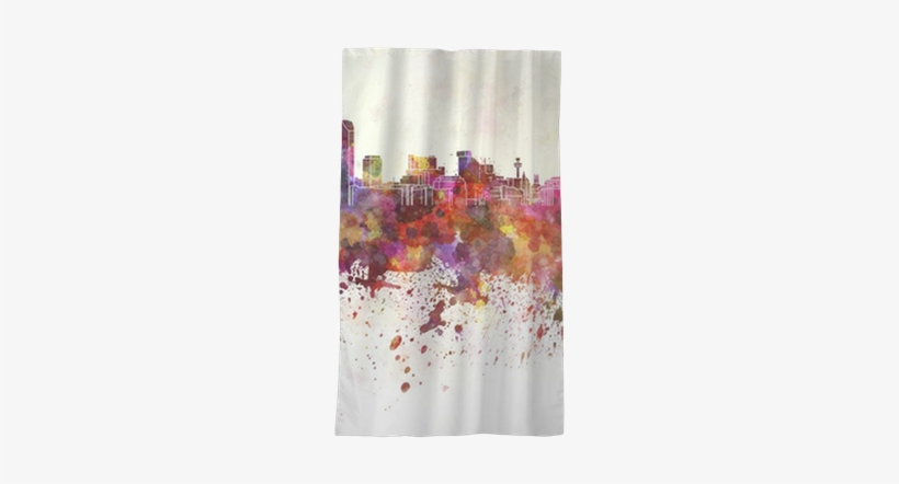 Liverpool Skyline In Watercolor Background Sheer Window - Liverpool Skyline In Watercolor Background, transparent png download