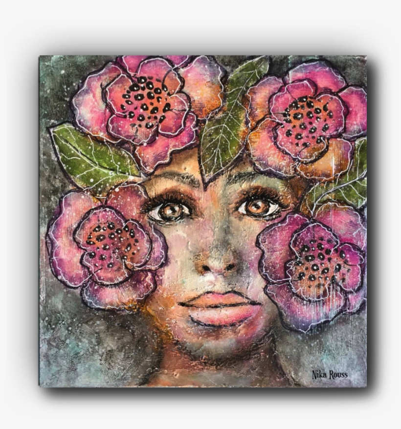 Jpg Royalty Free Library Female Portrait Nika Rouss - Floral Design, transparent png download