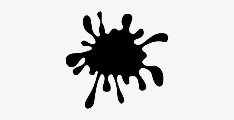 Paint Splatter Splash Ink Liquid Splat Dro - Black Paint Splash Clipart, transparent png download
