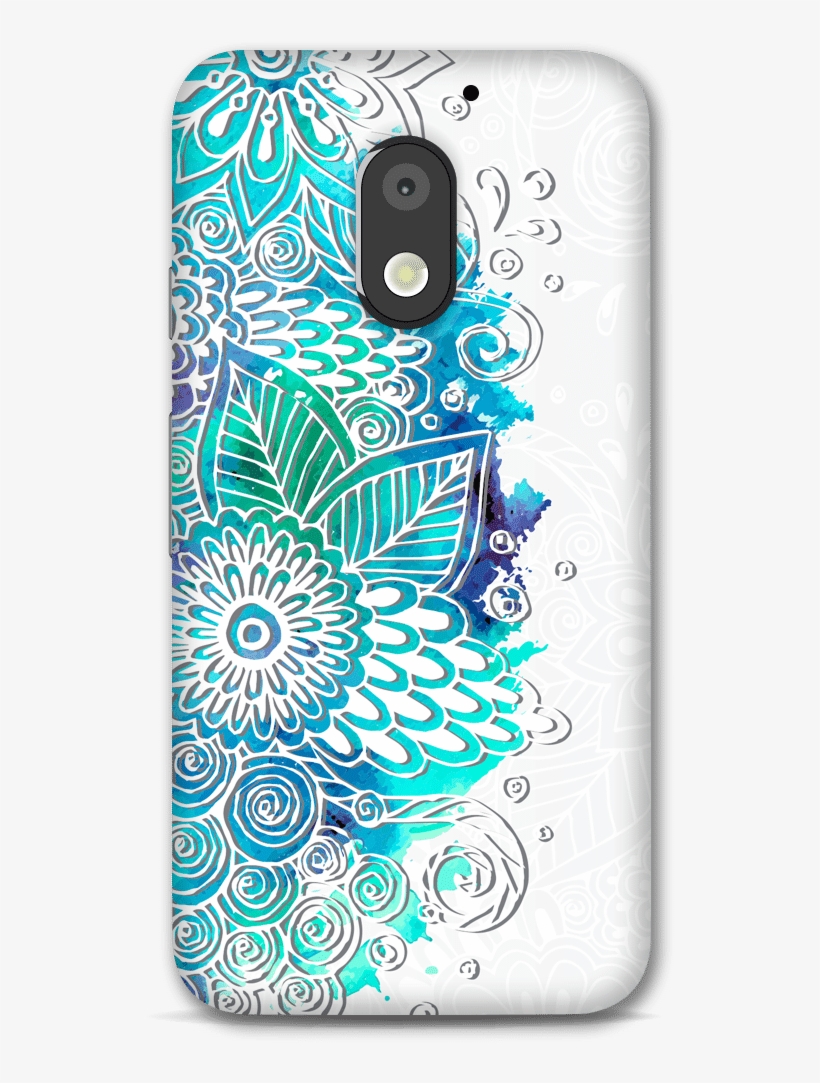 Blue Watercolor Flowers White Background - Pattern Simple Background Png, transparent png download