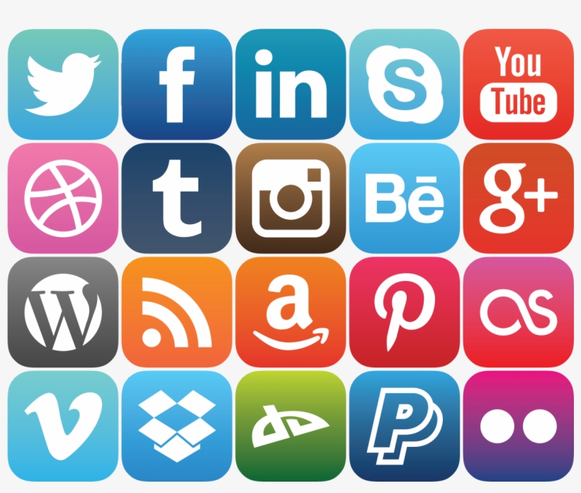 Social Media Rounded Icons - Transparent Social Network Icons Png, transparent png download