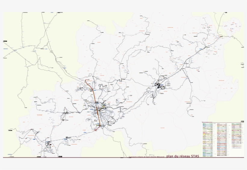Plan Stas Saint Etienne - Saint Etienne Maps Public Transport, transparent png download