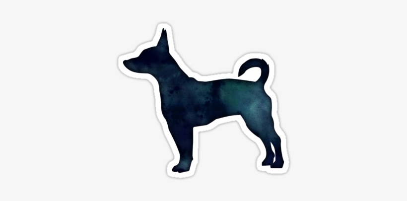 Rat Terrier Black Watercolor Silhouette By Tripoddogdesign - Rat Terrier, transparent png download