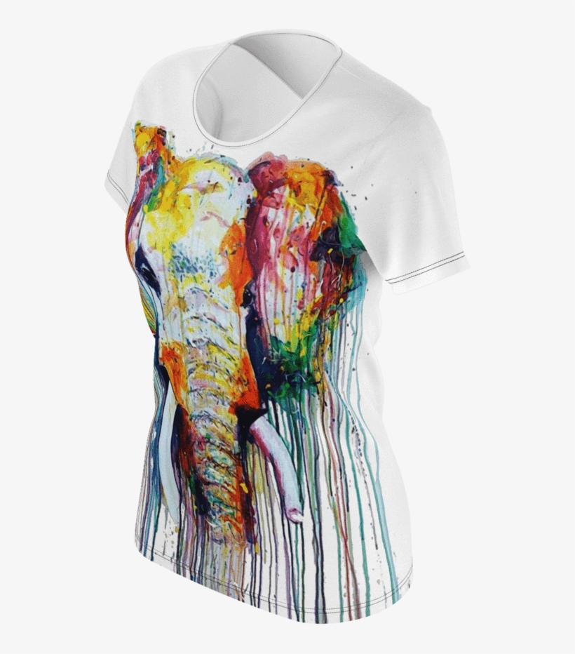 Watercolor Elephant Women's T-shirt - Jellyfish, transparent png download
