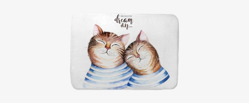 Watercolor Cute Isolated Cat Ilustration - Love You, transparent png download