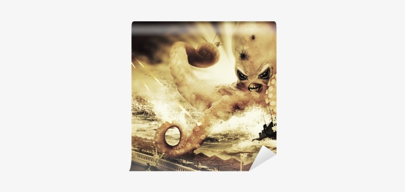 War With A Large Sea Monster - Sea Monster, transparent png download
