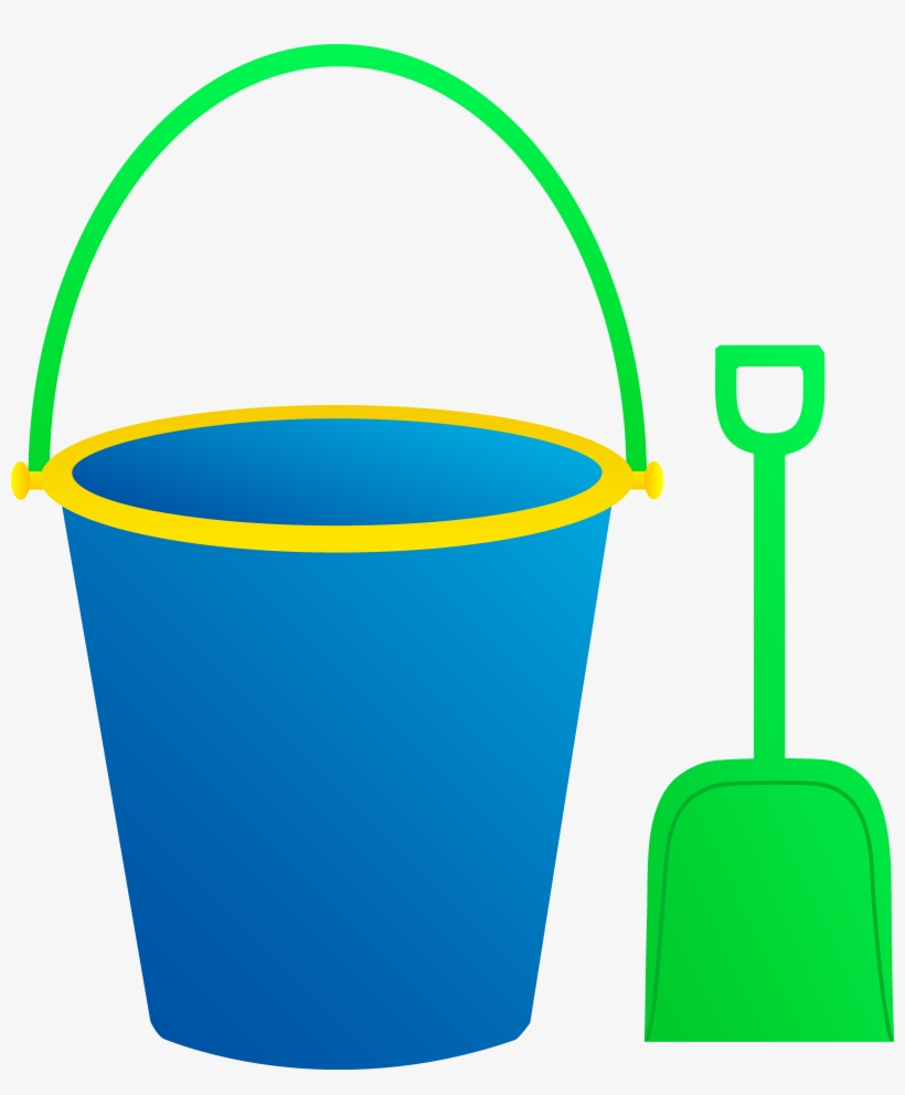 Sand Bucket Free Clipart Vector Library Library - Bucket And Shovel Clipart, transparent png download