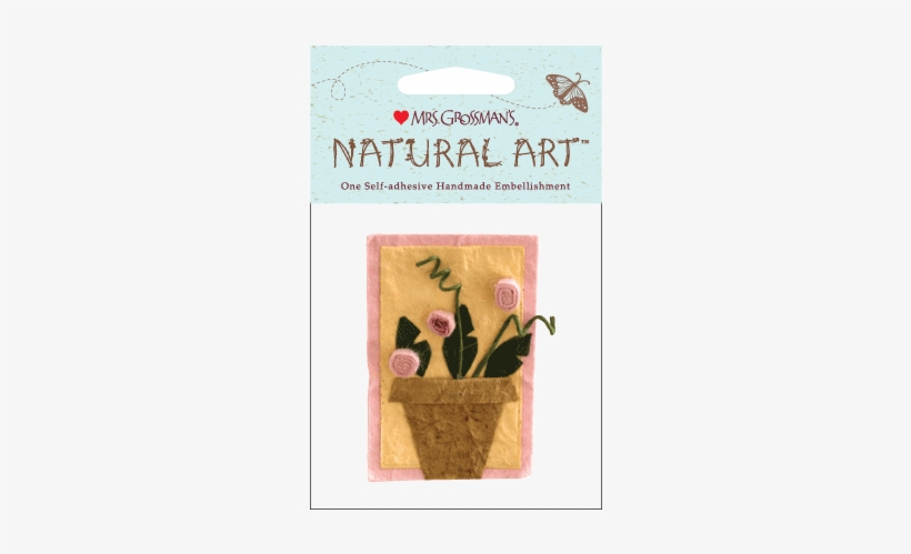 Pink Roses In Pot, Sticker, Mrs - Mrs. Grossman's Natural Art-pink Roses In Pot, transparent png download