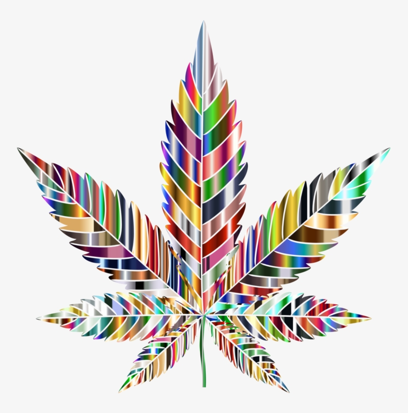 Cannabis Work Of Art Leaf Psychedelic Drug - Construction Paper, transparent png download