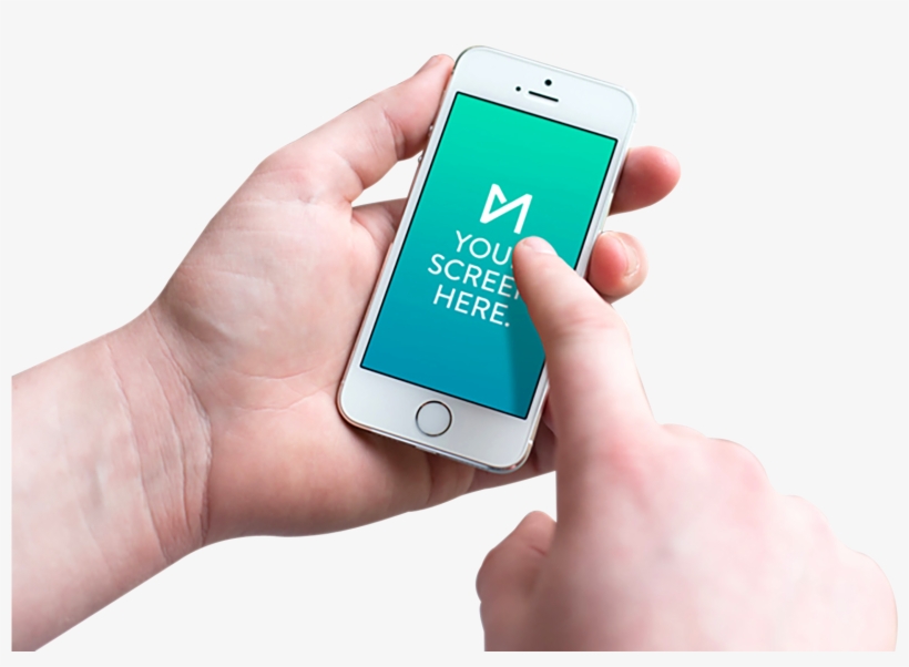Woman Using Iphone Png Image - Using Iphone Png, transparent png download