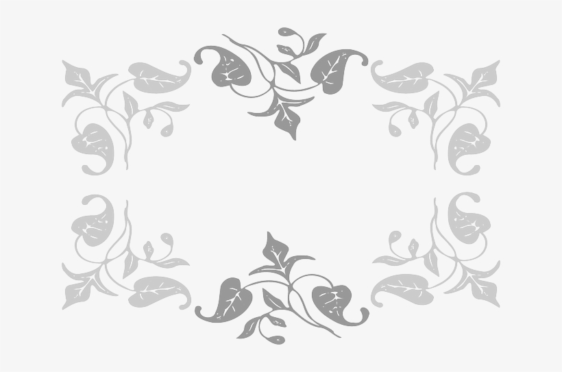 Decorated, Flower, Flowers, Border, Floral, Vines, - Leaves Clip Art, transparent png download