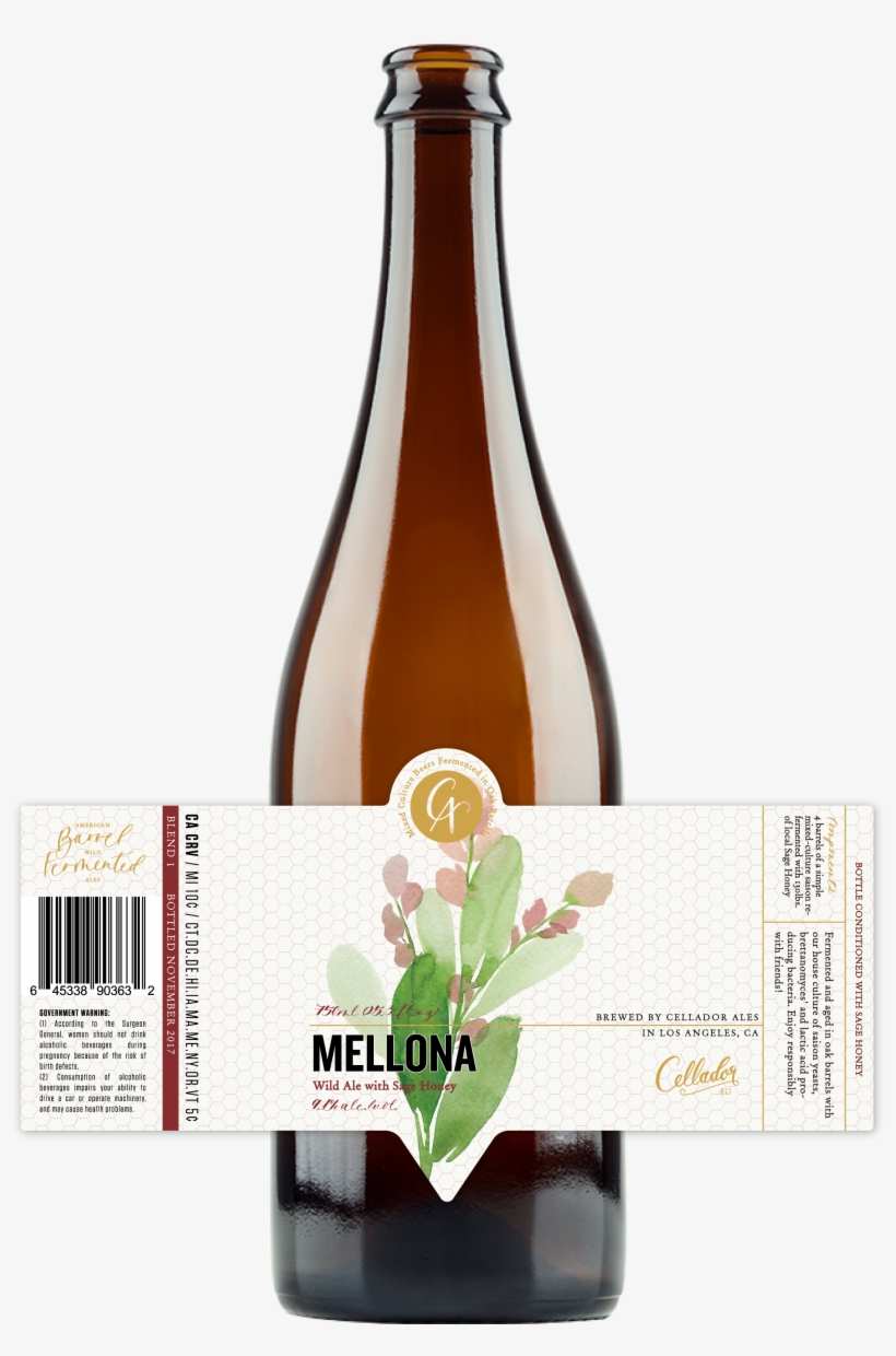 Mellona Sage 750 Bottleweb - Glass Bottle, transparent png download