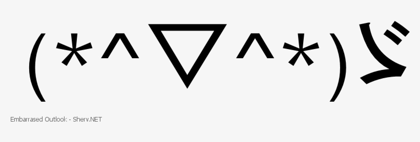 Embarrased Outlook Text Emoticon - Emoticon, transparent png download